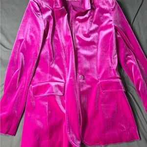 Fuchsia Velvet Women's Blazer
